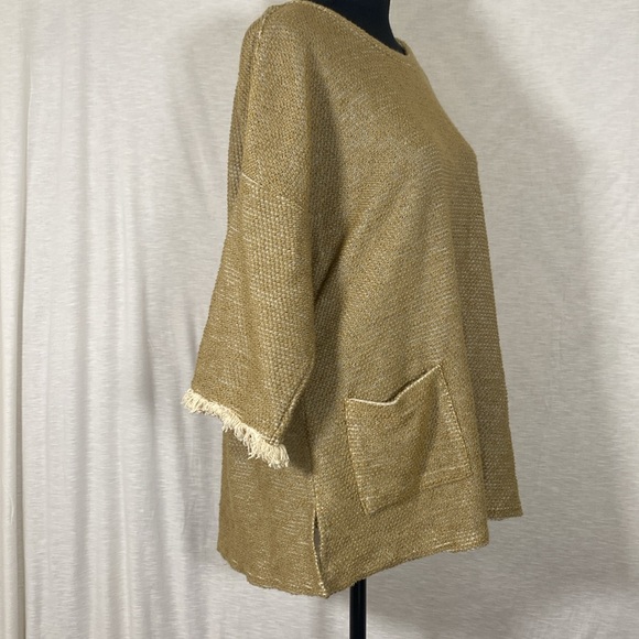 Robert Louis Women’s Short Sleeve Oversized Top Size Large with Pockets - Picture 3 of 7